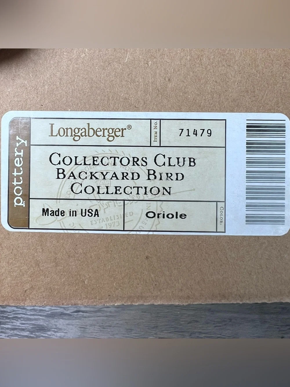 Longaberger‎ NIB Collectors Club Backyard Bird Collection ORIOLE Ornament USA